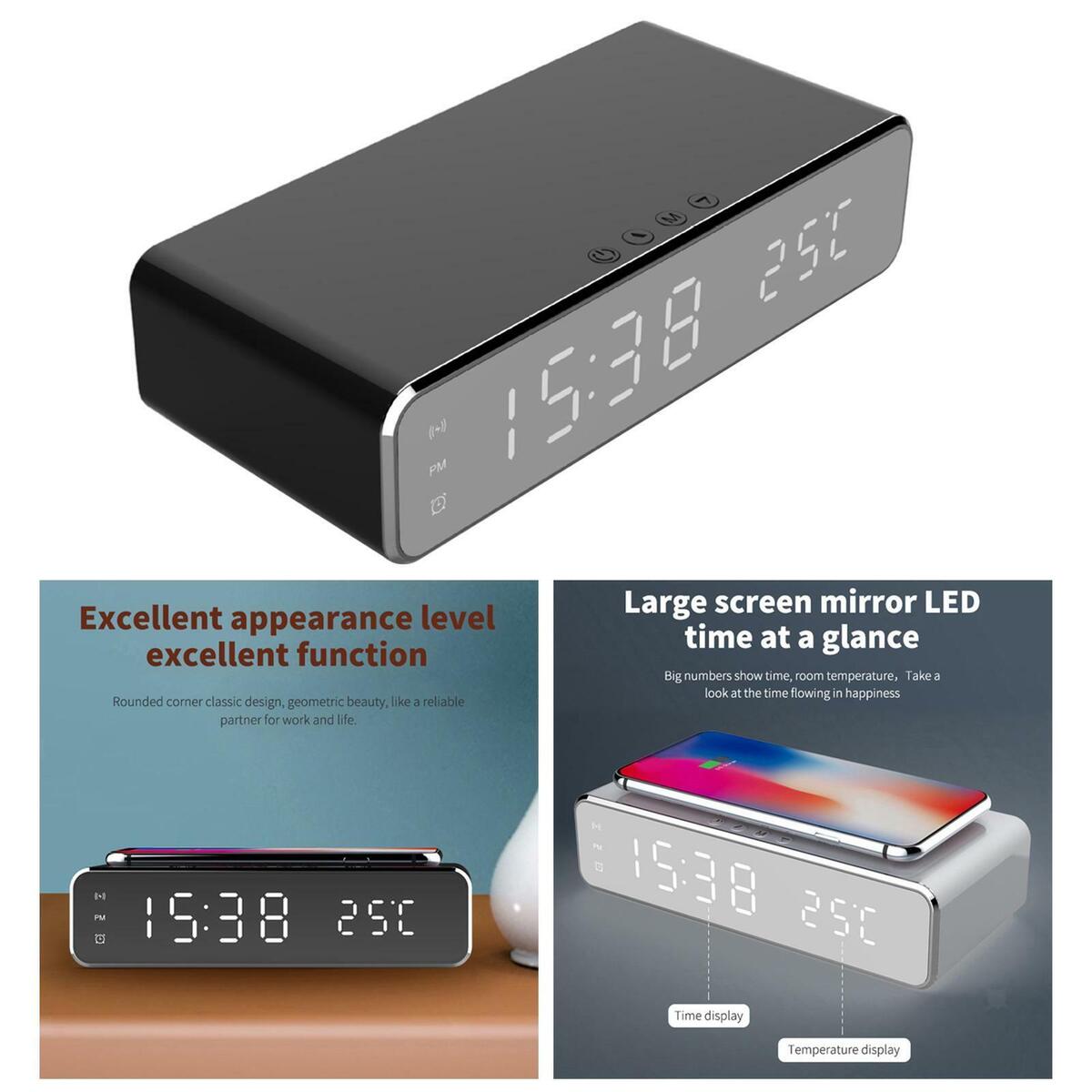 Table Clocks Fast  Charging Charger Elegant  Bedside
