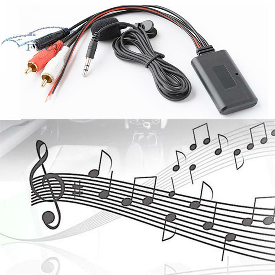 1.5 meters Car 2RCA Bluetooth Connection Wireless Adapter AUX Music+MIC Phone