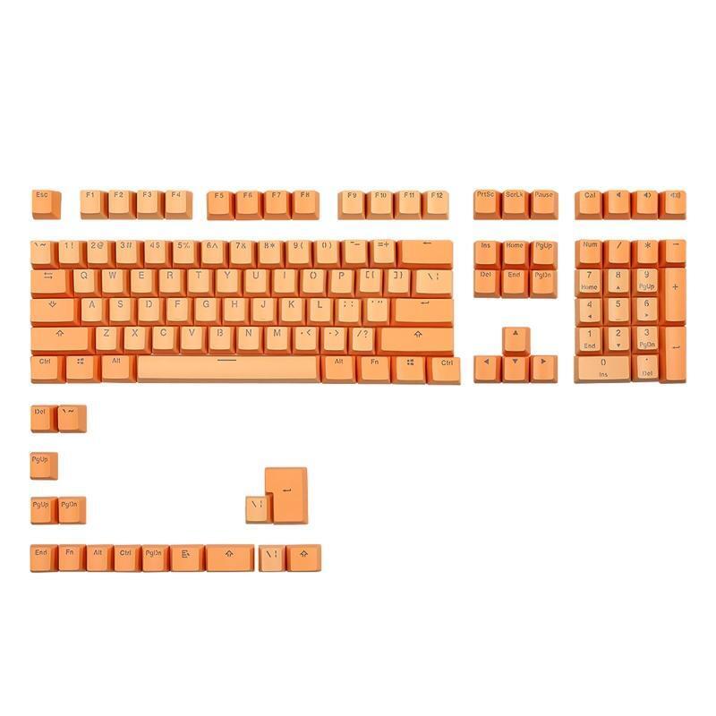 124-Key PBT OEM Keycaps Transparent Lettering Keys Double Shot Backlit Key Cap