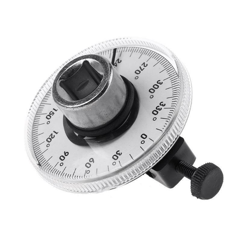 1/2" Drive Torque Angle Gauge Automatic Rotation 360° Protractor with Wrench