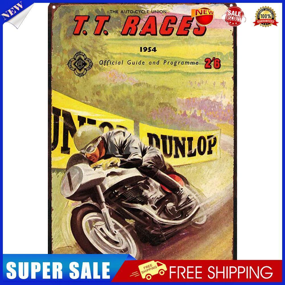 Rectangular Motorcycle Race Metal Plate Painting Pub Tin Plaques Wall Sign