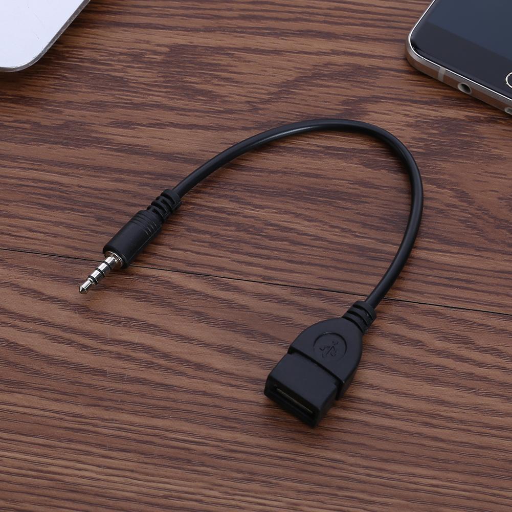 3.5mm Male to USB 2.0 Female Car AUX Stereo Audio Adapter Cable