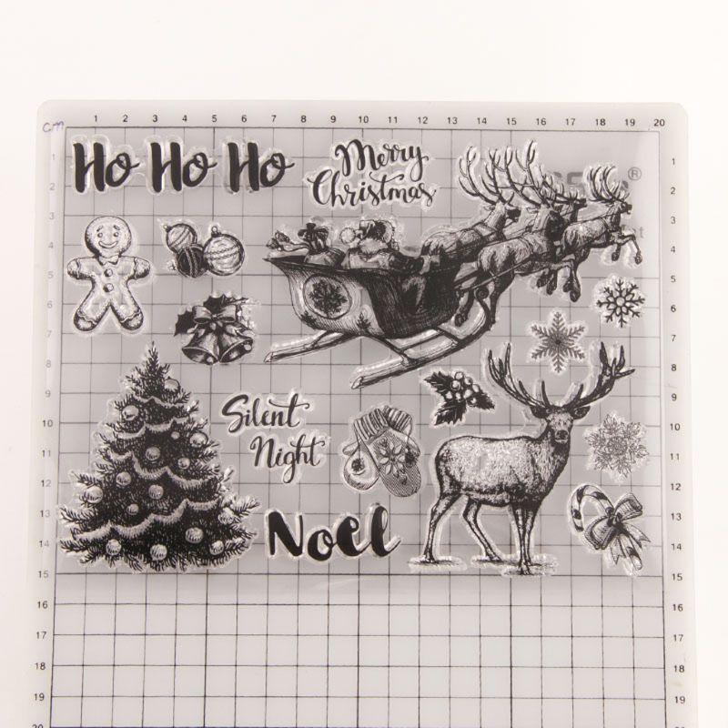 Christmas Deer Tree Silicone Clear Seal Stamp DIY Scrapbooking Embossing Photo
