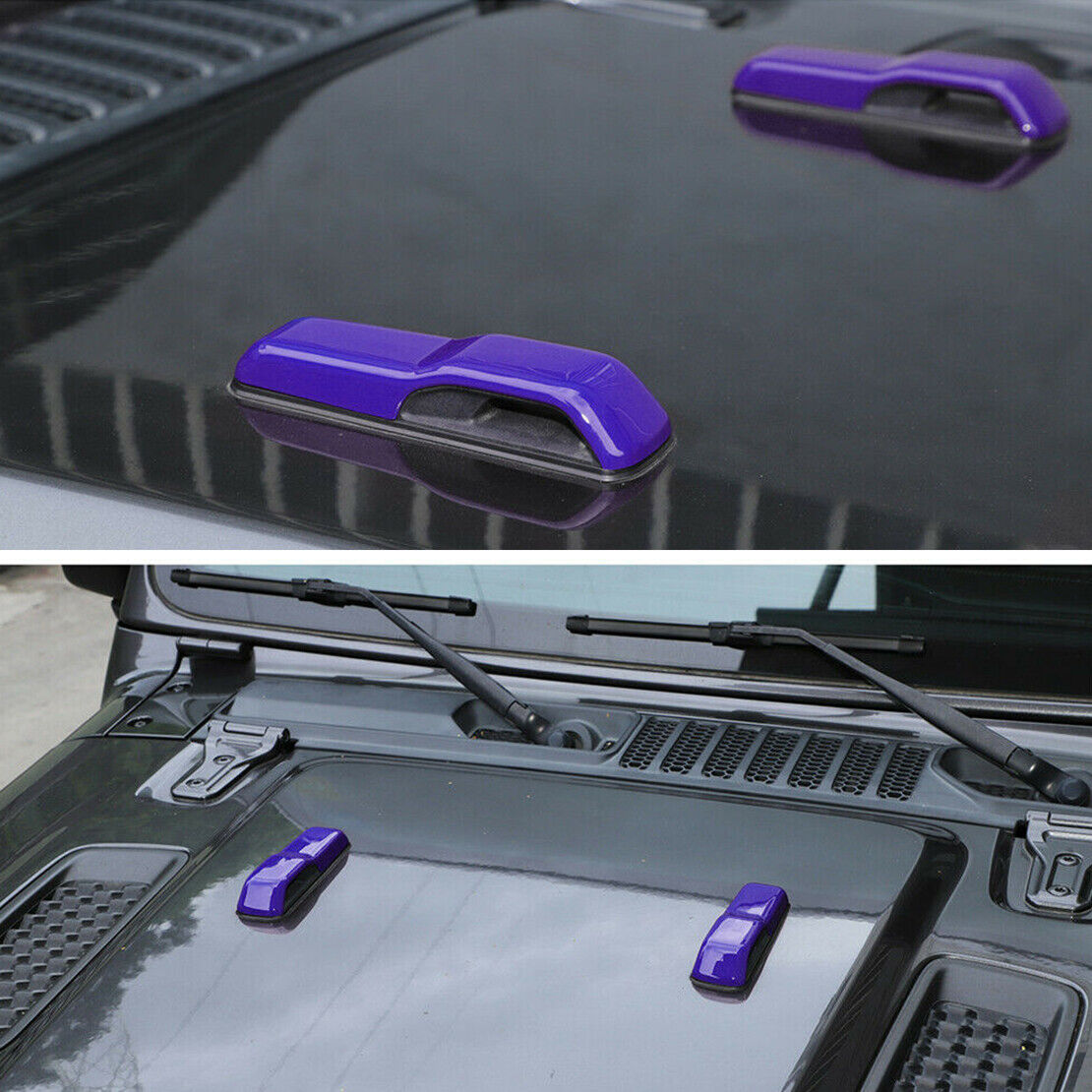 1Pair Front Engine Hood Hinge Cover Trim Fit For Jeep Wrangler JL 2018-2021