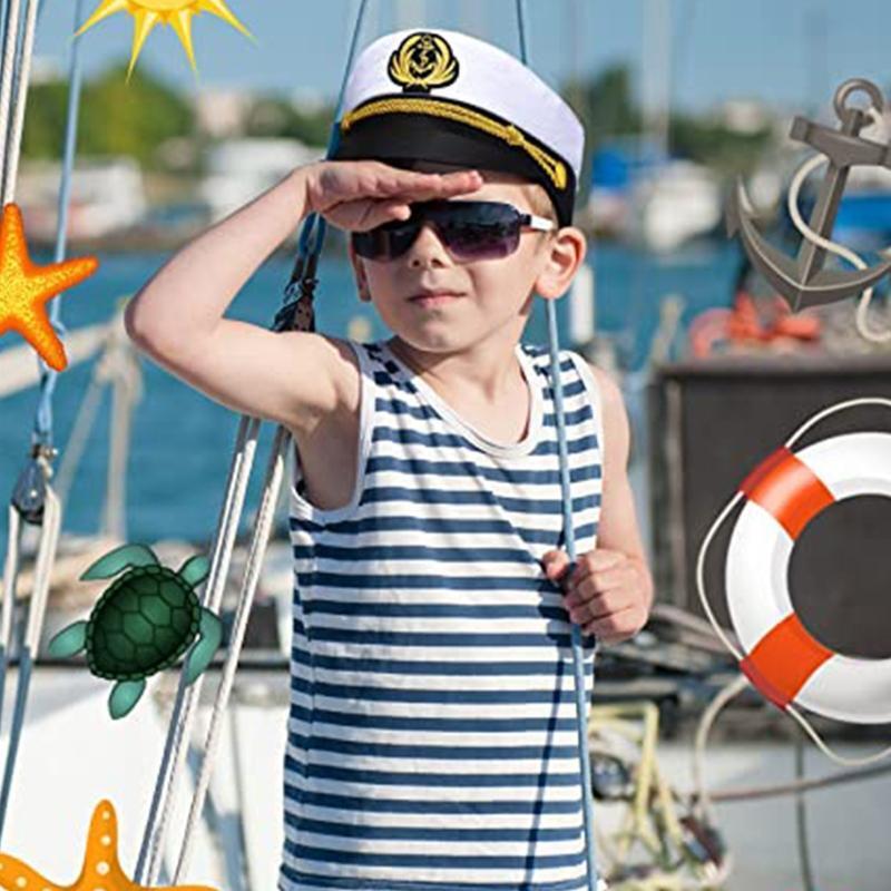 Adjustable Yacht Captain Hat Sailor Captain Costume Navy Marine Hat Sailor Cap