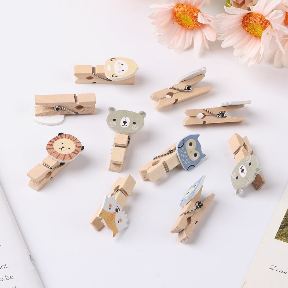 Desk Decoration Cute With Hemp Rope Photo Clip Craft Decoration Wooden Clip