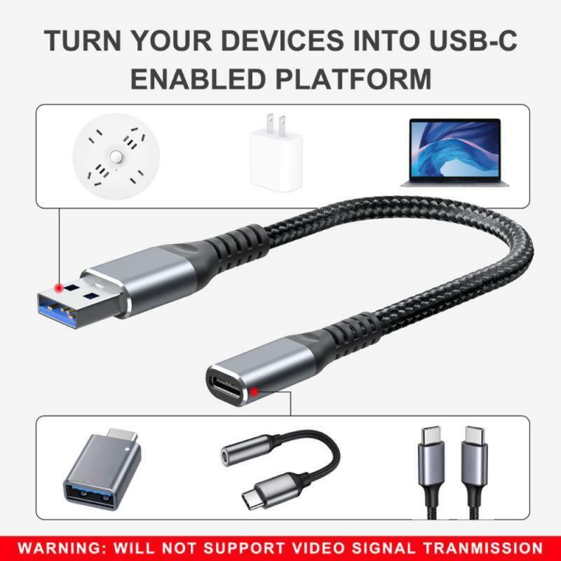 Durable Type-C/USB-C Female to USB3.0 Male Converter Cable for Cellphone Tablets