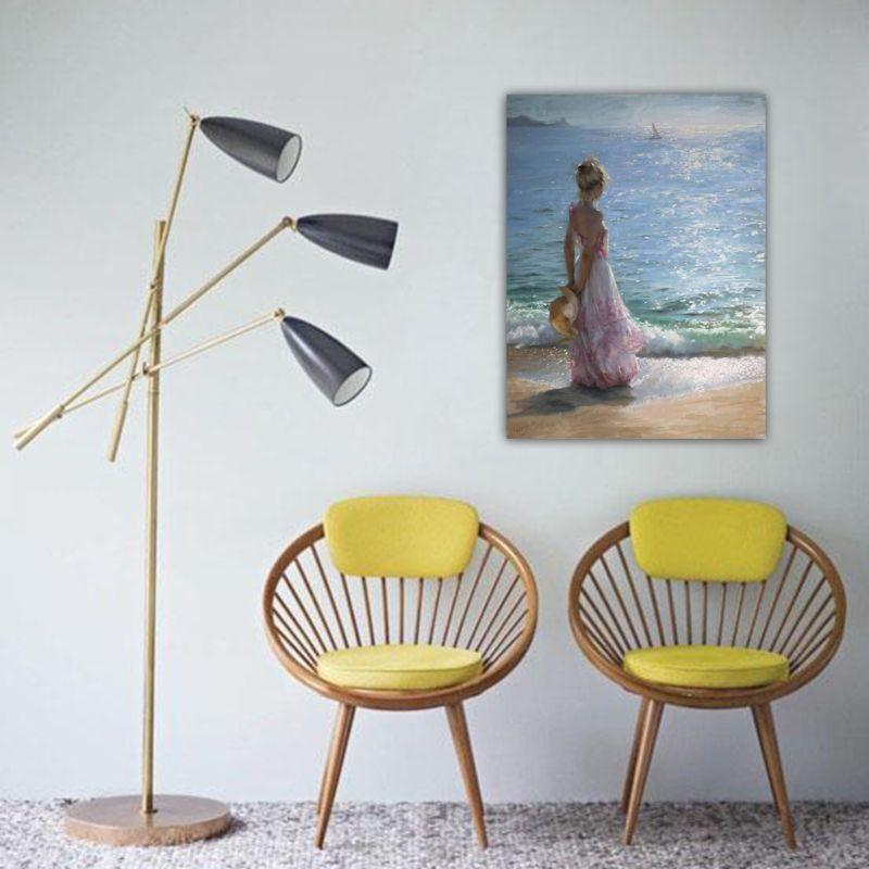 Girl by the Sea Digital Oil Painting By Numbers Canvas Wall Picture DIY Decor