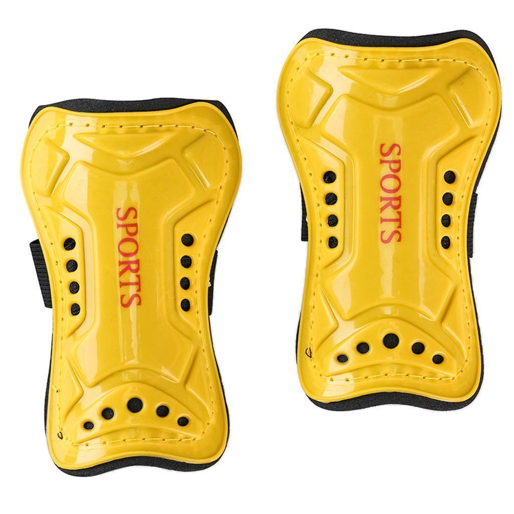1 Pair Football Shin Pads Soccer Guards Sports Leg Protector Gear Yellow
