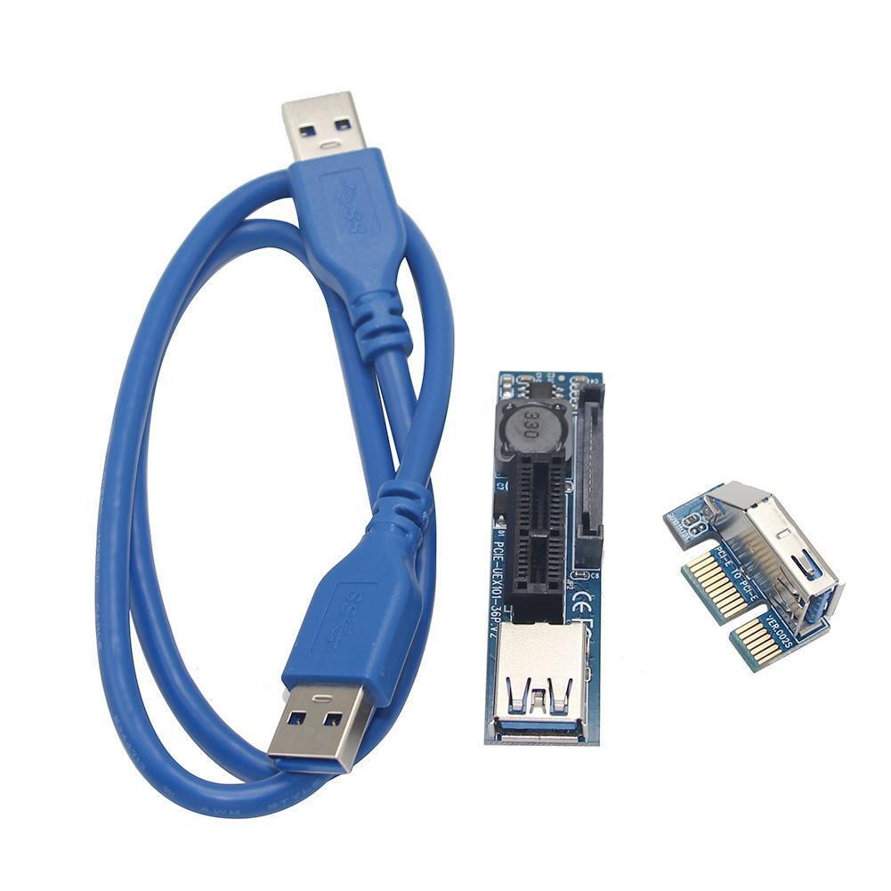 SSU PCI-E x1 to x1 Extension Riser Card Adapter with USB3.0 Cable (0.6m)