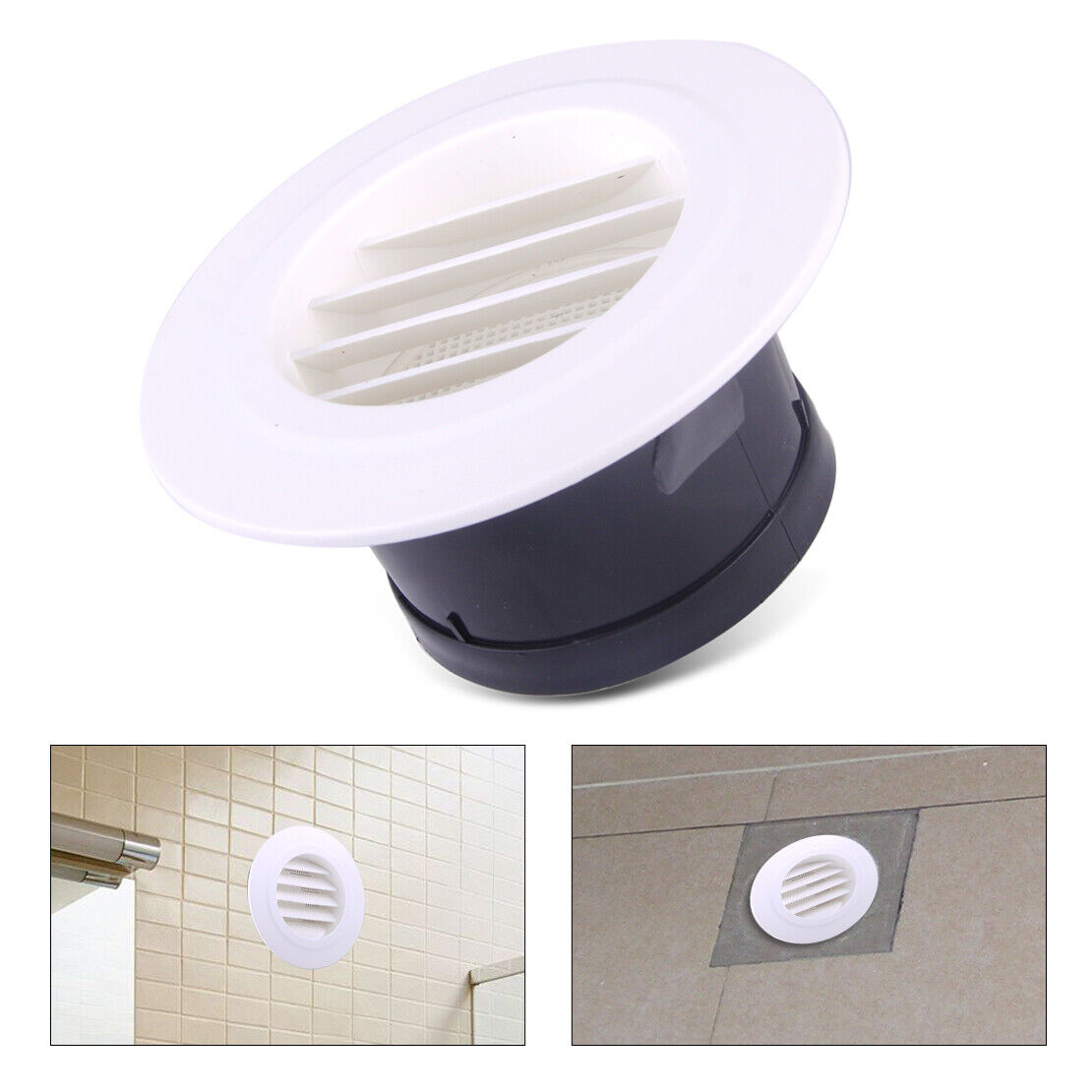 100mm Plastic Round Wall Air Exhaust Vent Grille Cover Ventilation In/Outlet Li