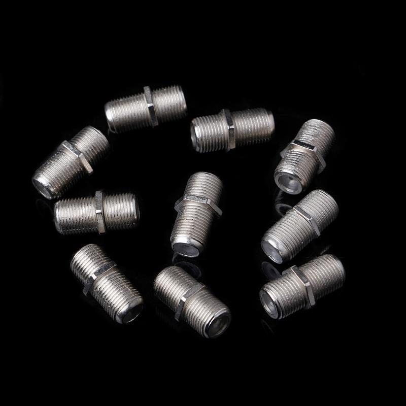 10 Pcs Joiner Barrels Connector F Plug Coupler Adaptor 4 Sky Plus HD TV Coax