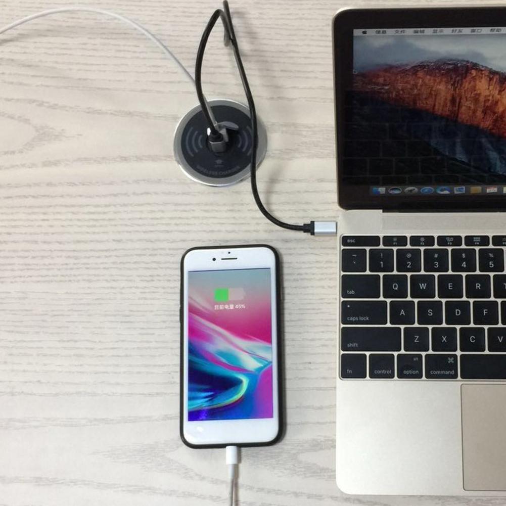 USB Type-C Multiple Coil QI Wireless Charger Embedded Desktop Transmitter
