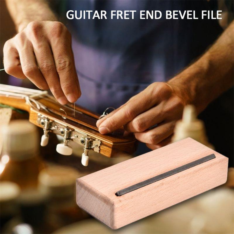 Guitar Fret End Bevel File Luthier Maple Wood 45 Degree Guitar Polishing Tool