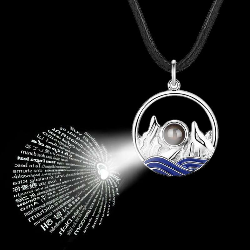 2Pcs 100 Different Language I Love U Nanotechnology Lover Pendant Necklace Lover