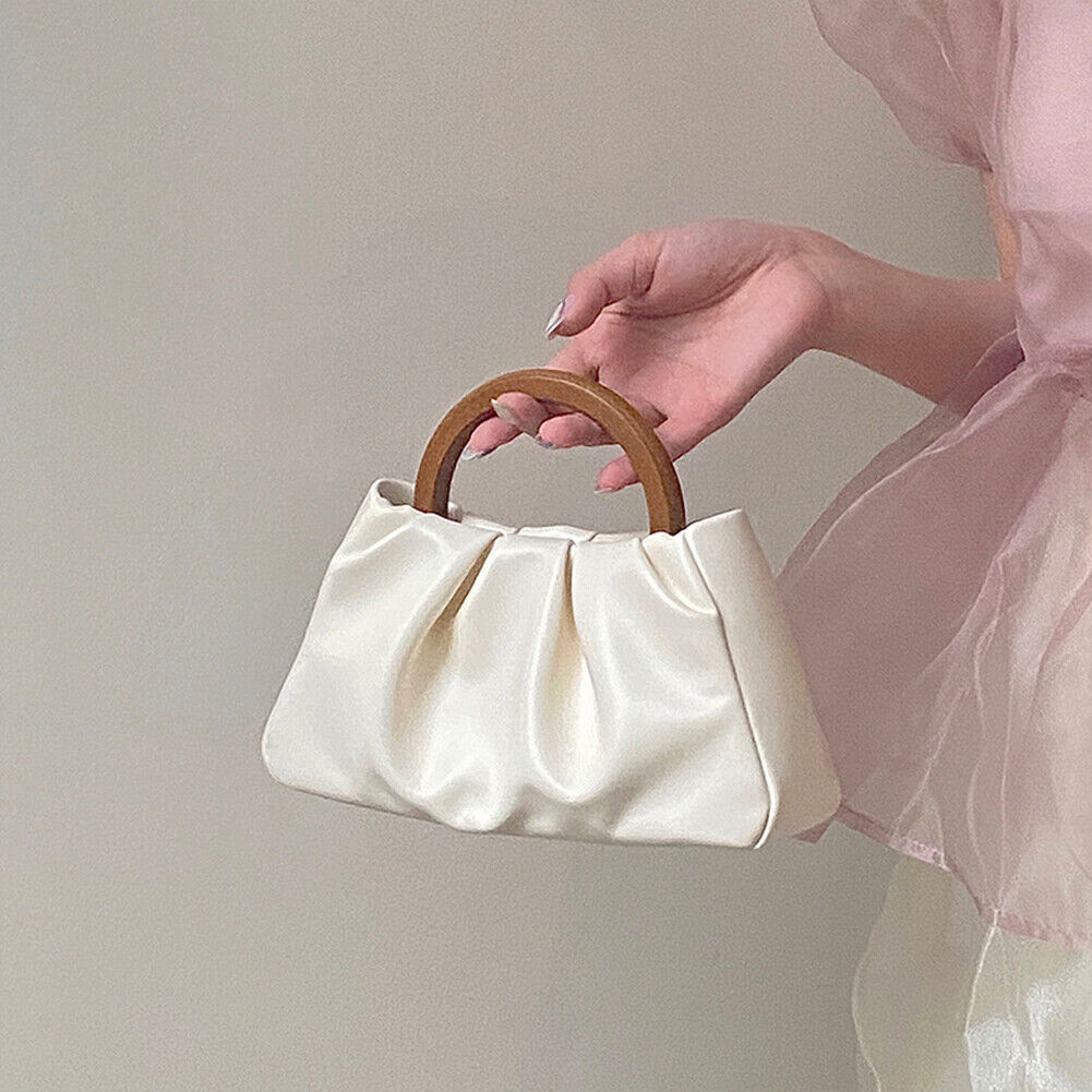 Korean Cloud Clutch Bag Pleated Handbag Women PU Small Purse Crossbody Bags