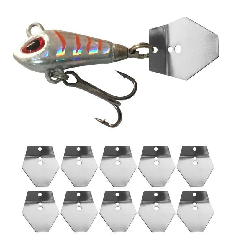 10x Fishing Spinner Swimbait Freshwater Saltwater DIY Stainless Sequin Lure Bait