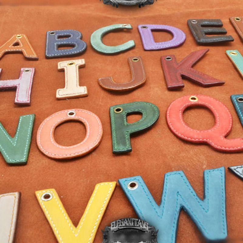 26Pc Leather English Letter Keychain Pendant Sewing Pattern Acrylic Template Kit