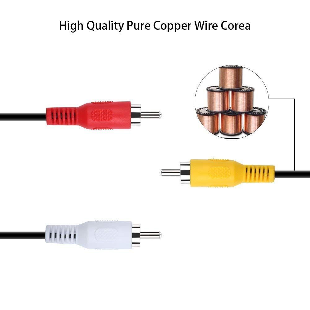 to Male Laptop Audio Video 3.5mm Jack to 3 RCA AUX Cable AV Cable Adapter Wire