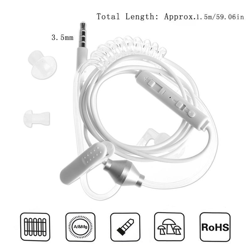 3.5mm In-Ear Anti-Radiation Earphone Air Spring Duct With Mic For Smart Phone