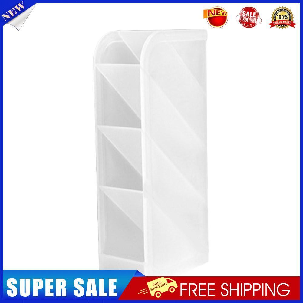Multi-grid Desktop Storage Box Cosmetic Brush Stationery Container (White)