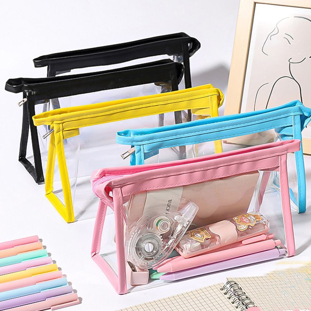 Zipper Handbags Organizer Cosmetic Storage Pencil Case Pen Bag Makeup Pouch