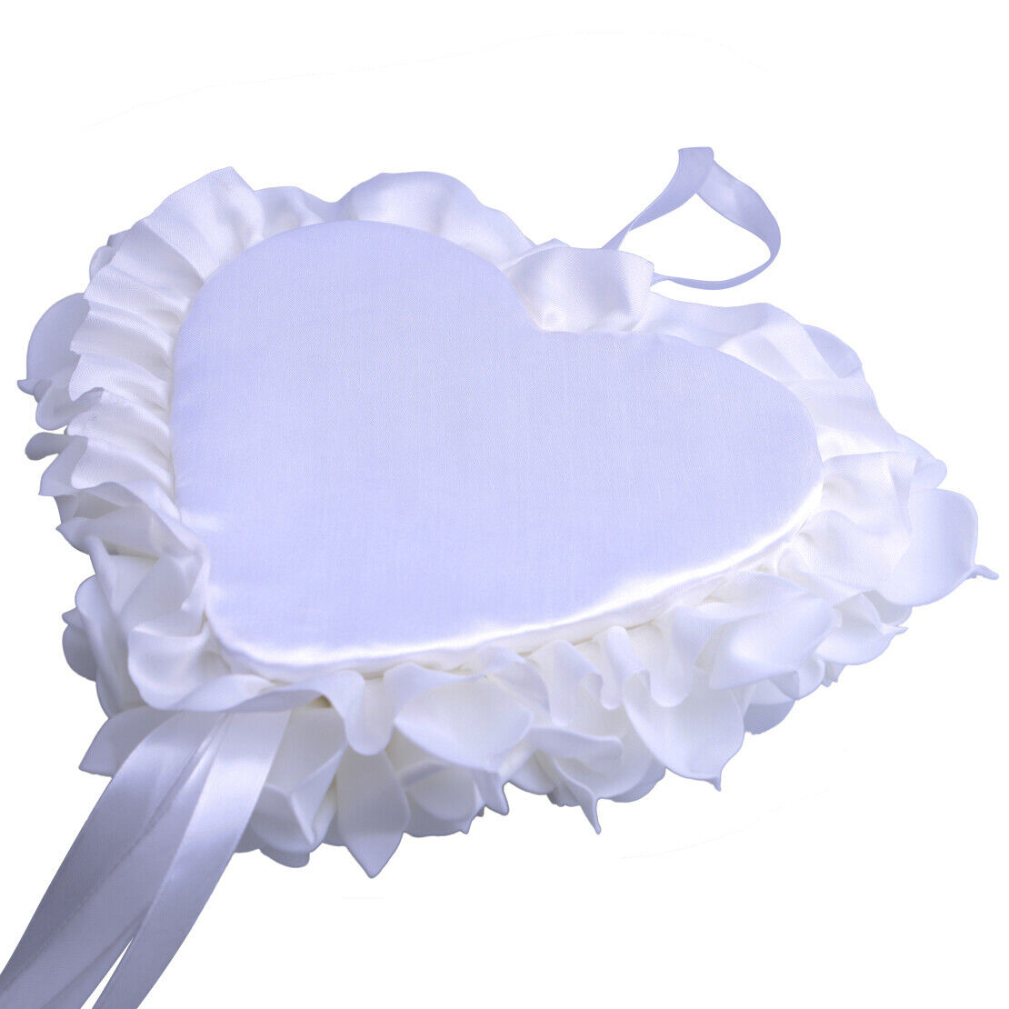 Wedding Ceremony Party Foam Rose Flower Ring Bearer Pillow Cushion White Ld