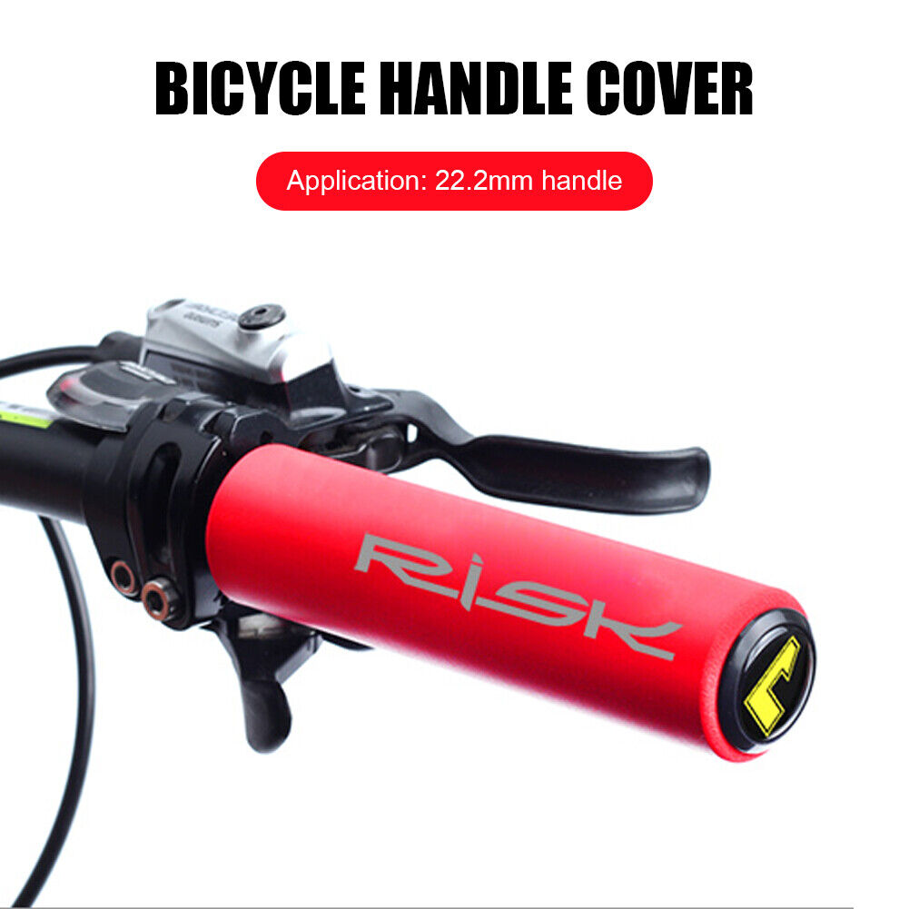 RISK 1 Pair Bicycle Handlebar Cover Non Slip Bike Handle End Grips (Red)
