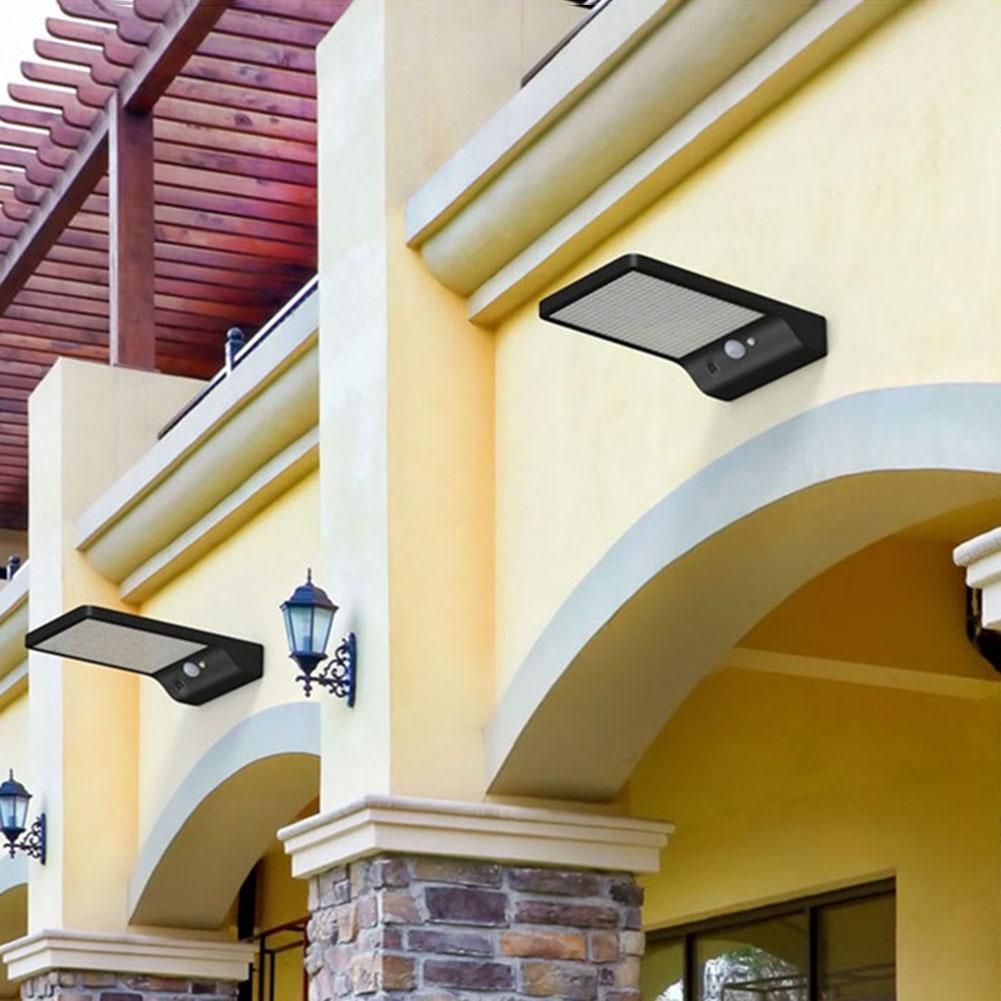 48 LEDs Solar 3 Modes IP65 Motion Sensor Lights Outdoor Wall Lamp (Black)