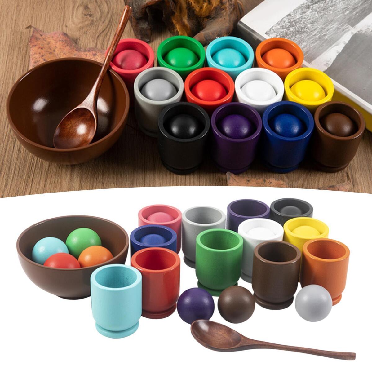 Matching Sorting Balls in Cups Training Logical Thinking Board Game for Kids