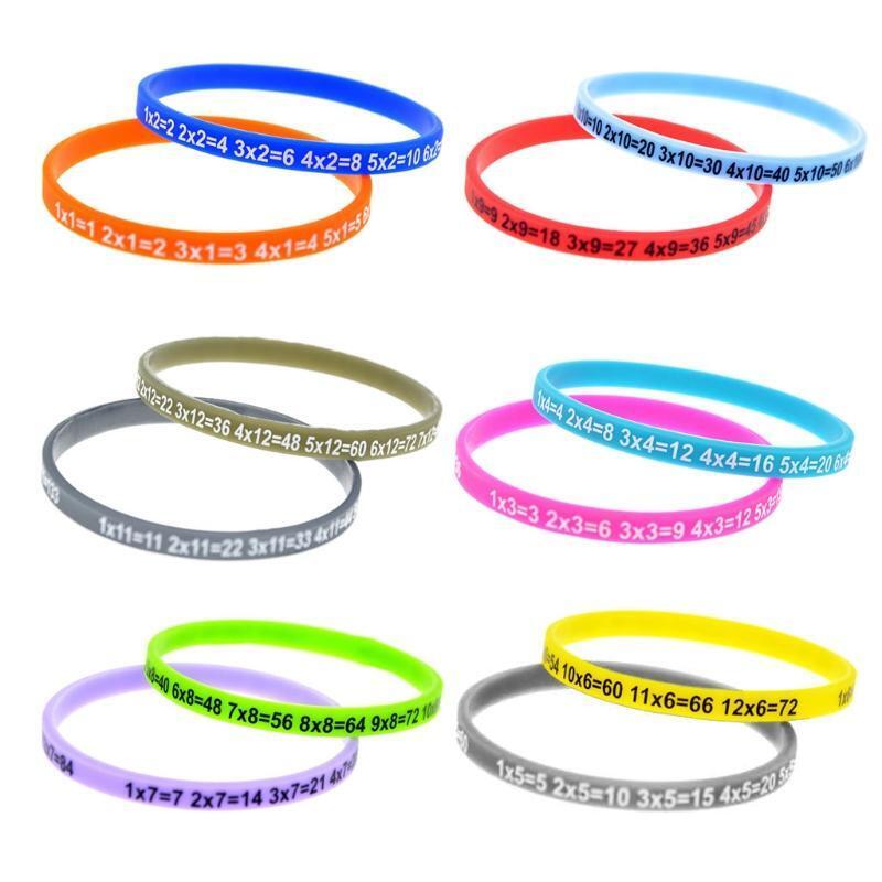 12x Silicone Multiplication Table Bracelets Jewelry for Memorized the Formulas