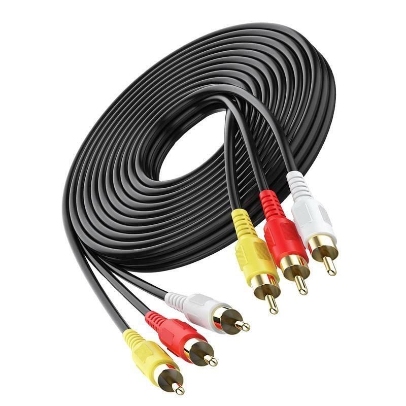 3.5mm to 3 RCA Male Plug AV Audio Video Stereo AUX Cable for TV Box Home Theater