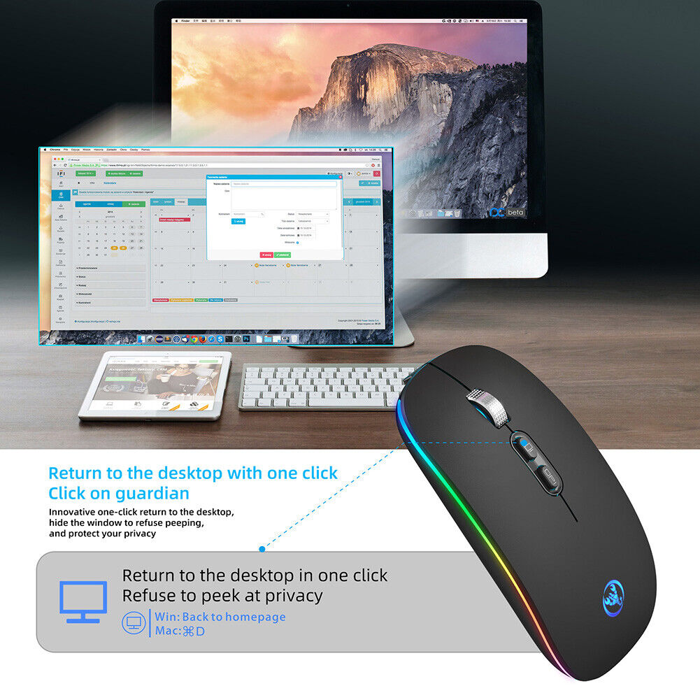 HXSJ M103FG 1600DPI Bluetooth-Compatible 5.1+2.4G Wireless Mouse Set (Dual)