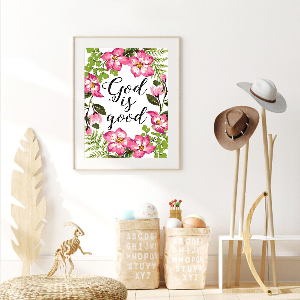 5D Full Round Drill Diamond Painting Flower and Letter Mosaic Kit Pictures