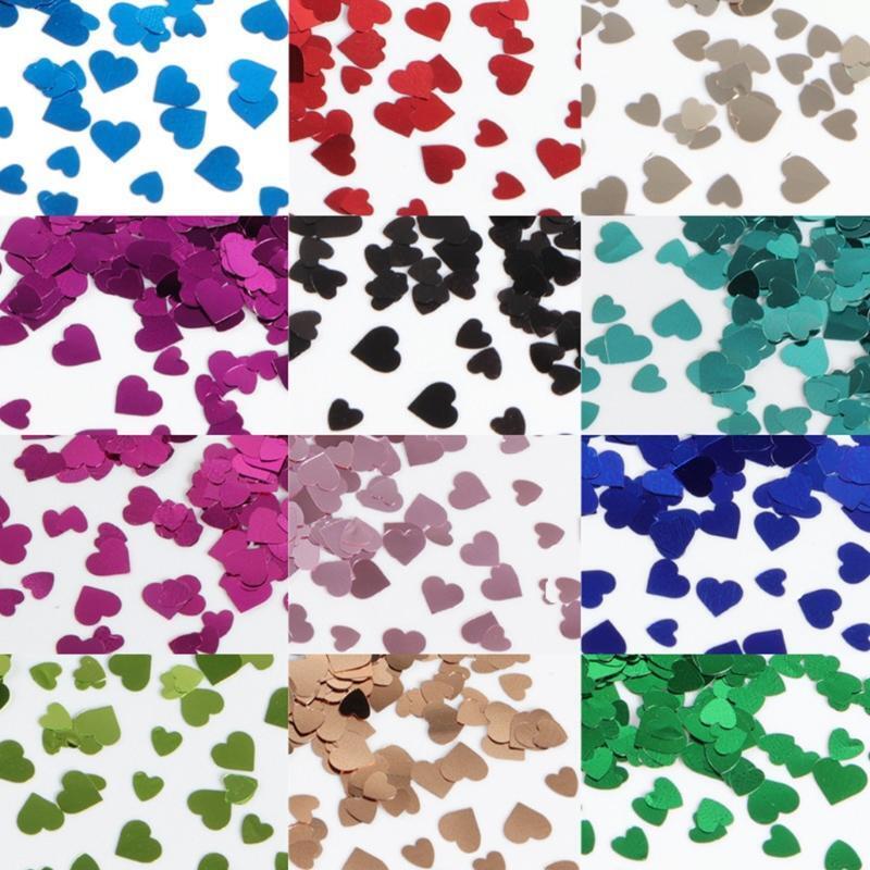12 Color Holographic PET Glitter Flakes Heart Nail Art Decorations Glitter Flake