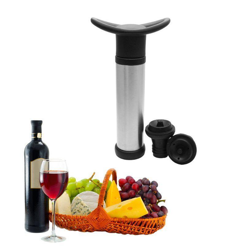 Durable Stainless Steel Vacuum Wine Saver Pump Humanized Design Bottle Stopper