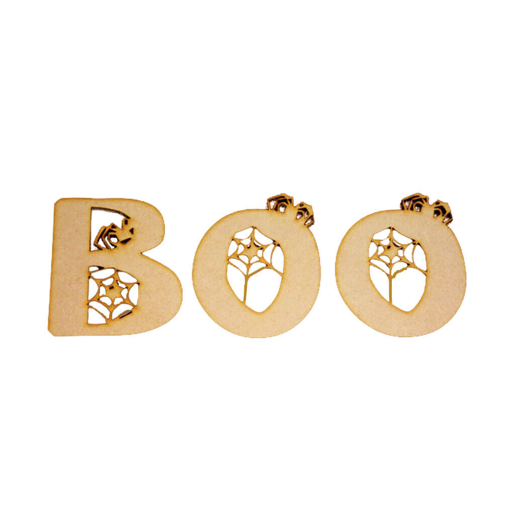 Funny Wooden  BOO Cutout Decoration Craft Blank Embellishments DIY