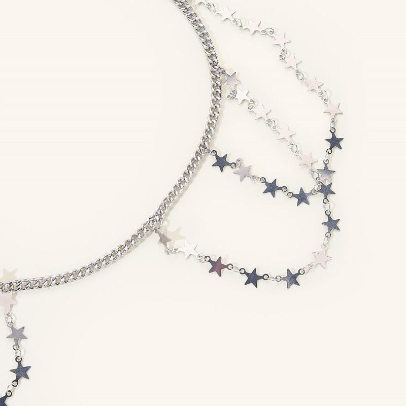 Solid Color Dangle Star Tassel Leg Harness Chain Gothic Thigh Chain for Bikini