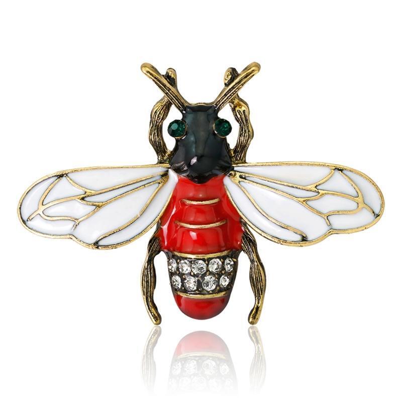 Bee Insect Brooch Pins Jewelry Women Red Fashion Gifts Enamel Badge Decoration