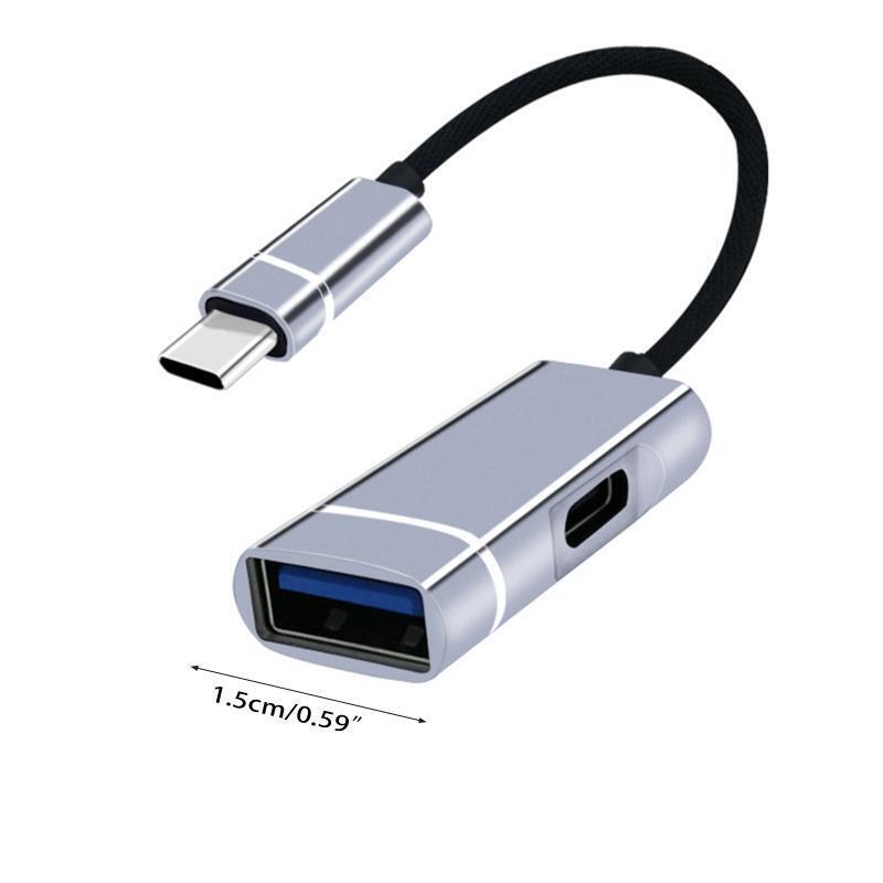 2 in 1 USB Type C Dock Station to USB3.0 + PD Charge Hub Adapter for Laptop