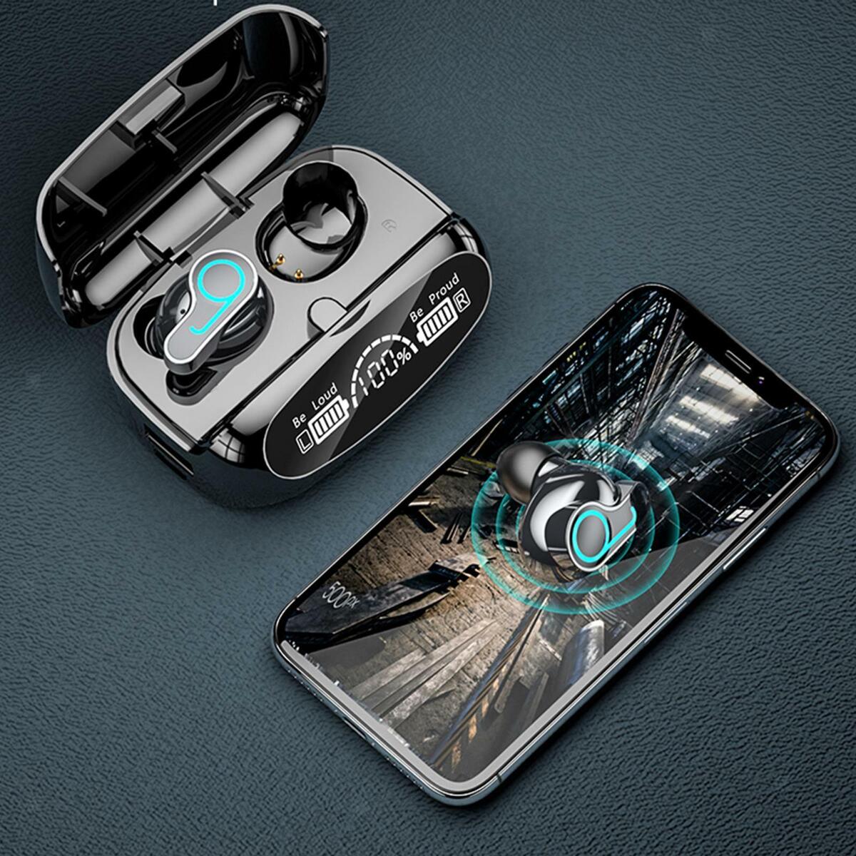 earplugs with Charging Case IPX7 Waterproof  2000mAh for Sports