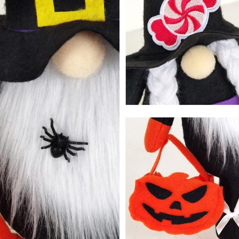 Mr and Mrs Halloween Gnomes Couple Set of 2 Handmade Swedish Tomte Scandinavian