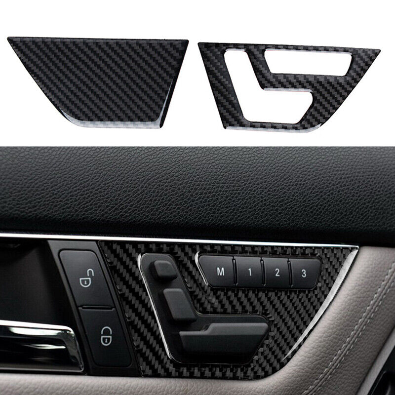 2xCarbon Fiber Inner Door Panel Cover Frame Fit For Mercedes C Class W204 07-13