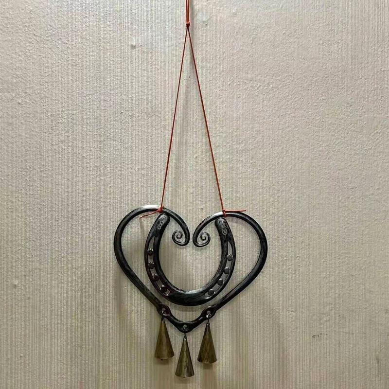 Love Heart Wind Chime Lucky Love Wind Chime with Steel Nails Feng Shui Windbell