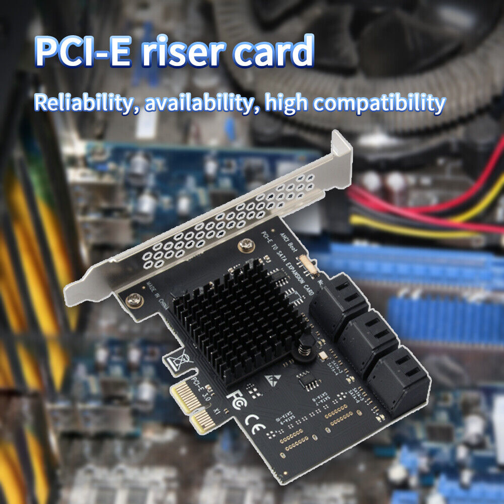 PCI Express 1X to SATA3.0 6 Port Riser PCI-E X1/X4/X8/X16 PCI-E Extenders
