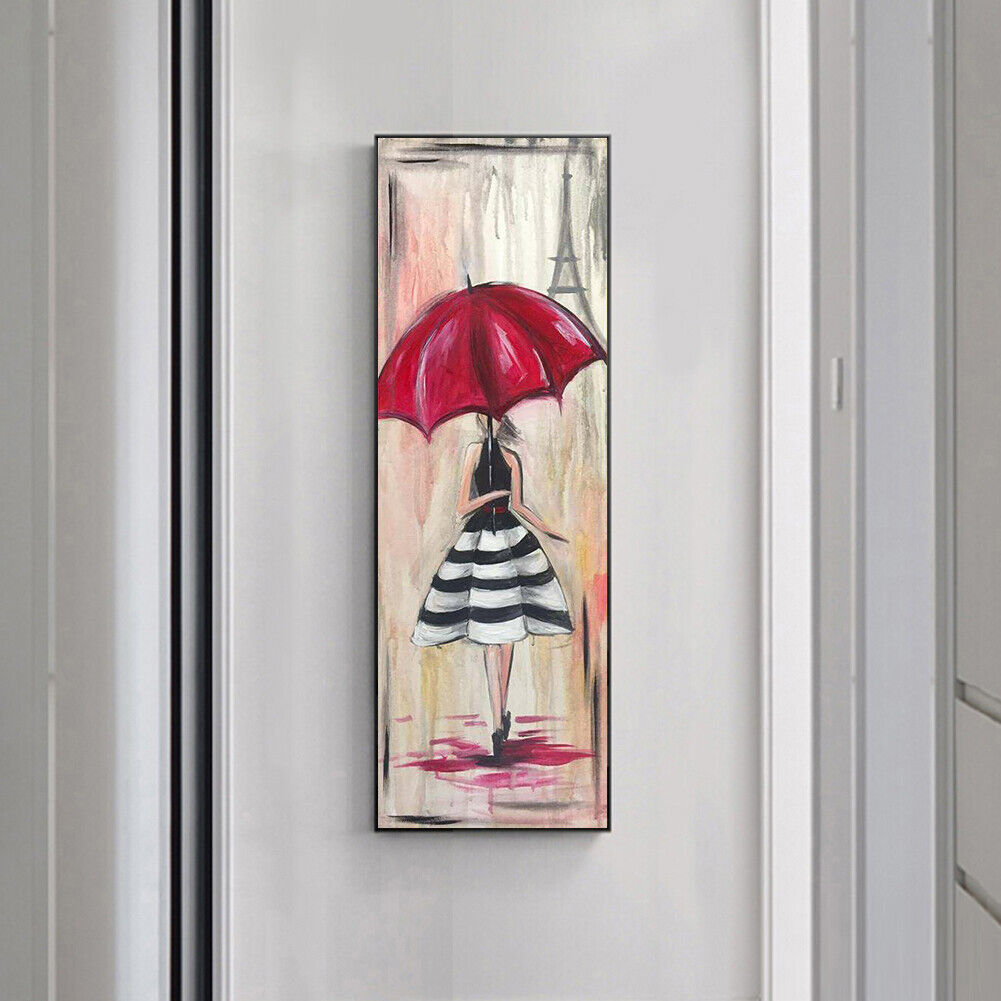Girl with Umbrella 5D DIY Full Round Drill Diamond Painting Mosaic Wall Art