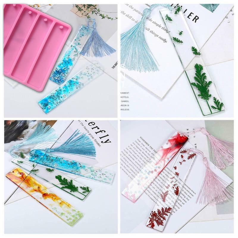 5 in 1 Rectangle Silicone Bookmark Mold DIY Bookmark Mold Making Epoxy DIY Craft