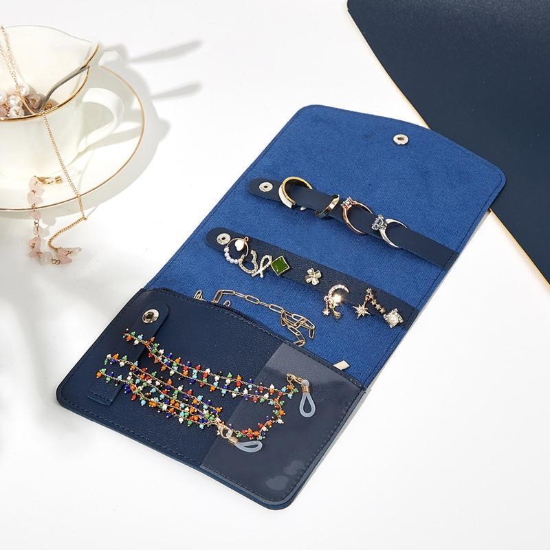 Jewelry Organizer Roll Travel Jewel Bag Case for Multiple Necklace Ring Bracelet