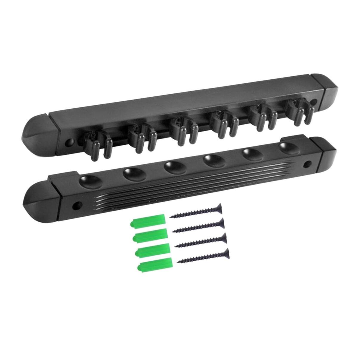 6 Pool Billiard Cue Rack Table Sticks Cue Clips Pool Balls Stick Holder