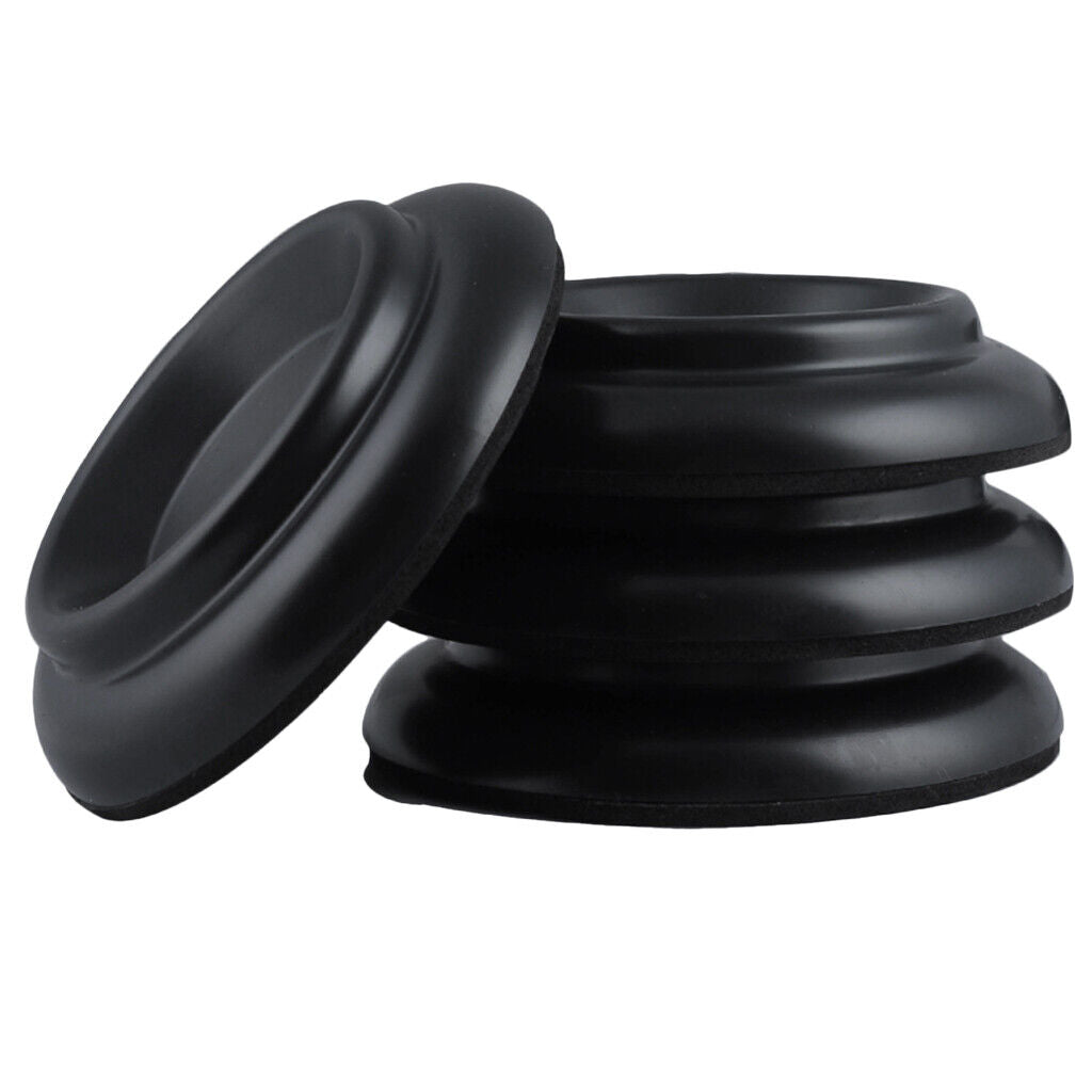 Black Plastic Upright Piano Caster Cups Feet Pad Floor Carpet